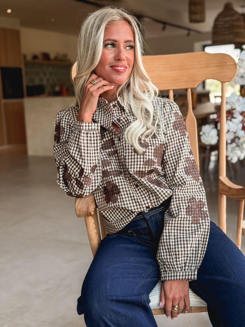 Chemise à carreaxu Jalina - Chocolat
