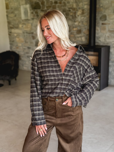 Chemise à carreaux Jordana - Noir