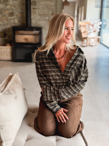 Chemise à carreaux Jordana - Noir