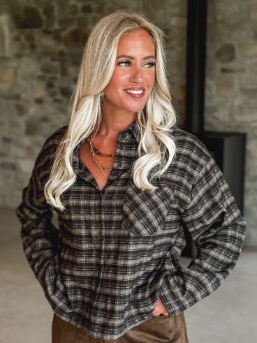 Chemise à carreaux Jordana - Noir