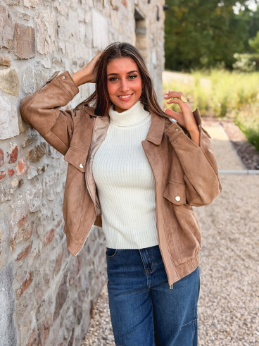 Veste en suédine Leilani - Beige