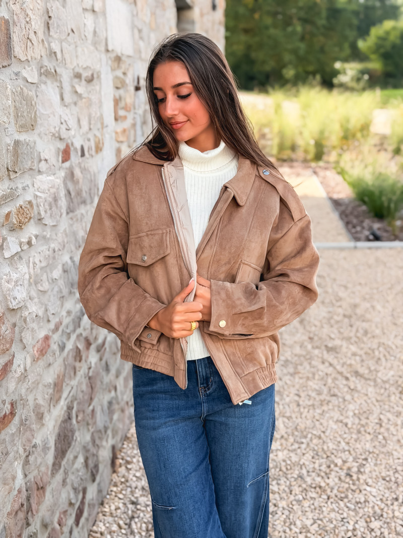 Veste en suédine Leilani - Beige