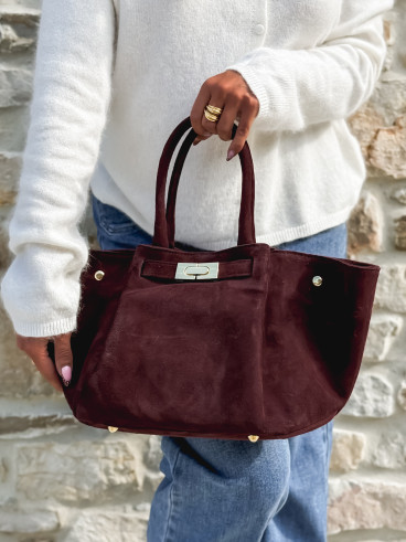 Sac en daim Irna - Bordeaux