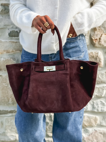 Sac en daim Irna - Bordeaux