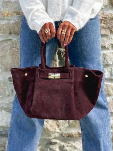 Sac en daim Irna - Bordeaux