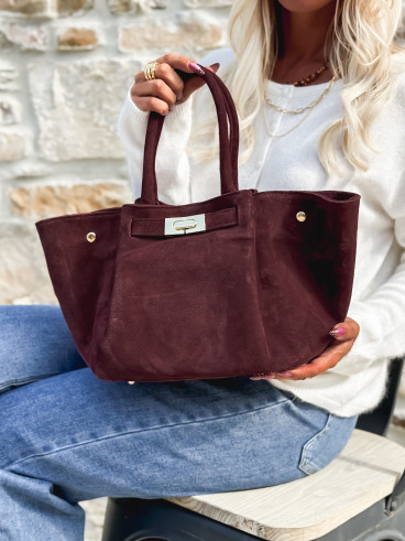 Sac en daim Irna - Bordeaux