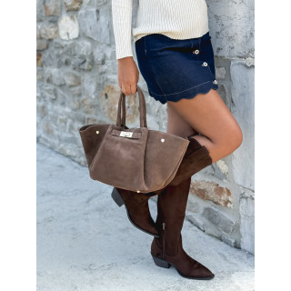 Sac en daim Irna - Taupe