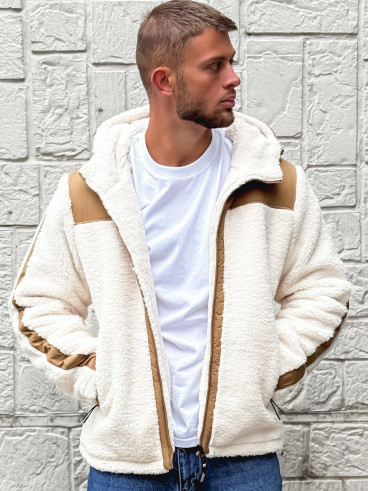 Veste teddy Yanis - Ecru/Taupe
