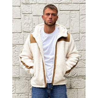 Veste teddy Yanis - Ecru/Taupe