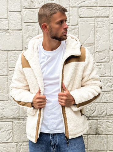 Veste teddy Yanis - Ecru/Taupe