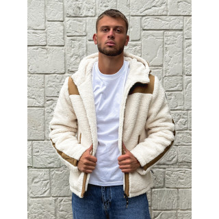 Veste teddy Yanis - Ecru/Taupe