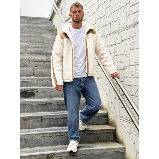 Veste teddy Yanis - Ecru/Taupe