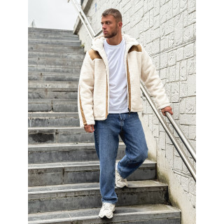 Veste teddy Yanis - Ecru/Taupe