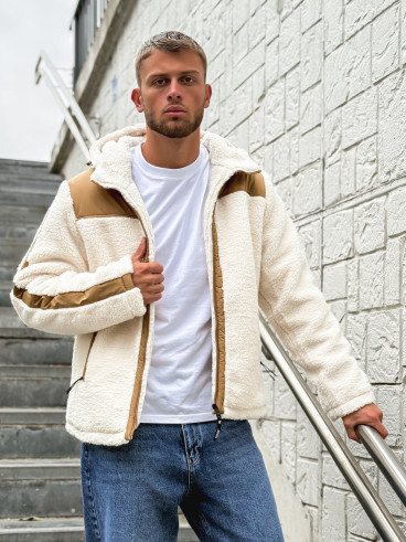 Veste teddy Yanis - Ecru/Taupe