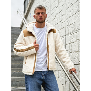 Veste teddy Yanis - Ecru/Taupe