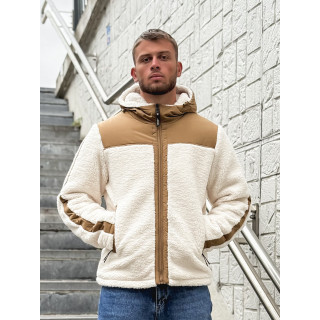 Veste teddy Yanis - Ecru/Taupe