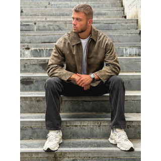 Veste en simili cuir Éloan - Chocolat