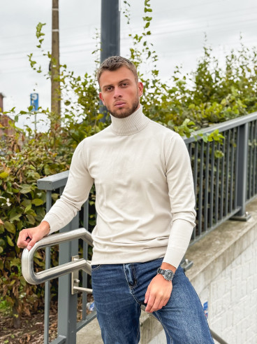 Pull col roulé Gaspard - Beige