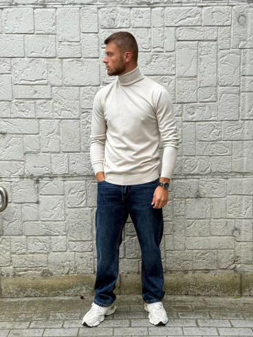 Pull col roulé Gaspard - Beige
