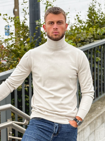Pull col roulé Gaspard - Beige