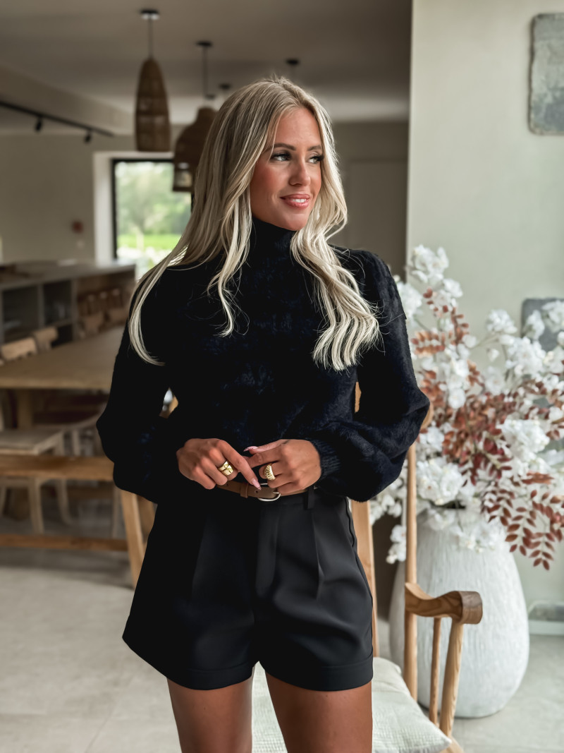 Pull col roulé Eliana - Noir