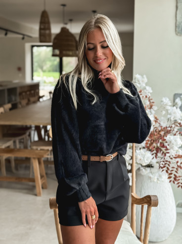 Pull col roulé Eliana - Noir