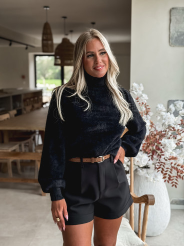 Pull col roulé Eliana - Noir
