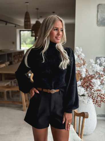 Pull col roulé Eliana - Noir