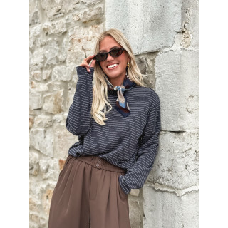 Pull ligné Maïwenn - Bleu marine