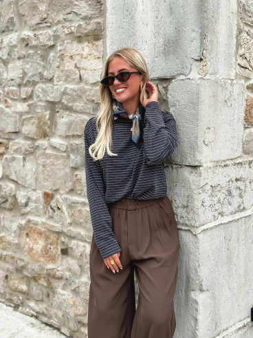 Pull ligné Maïwenn - Bleu marine