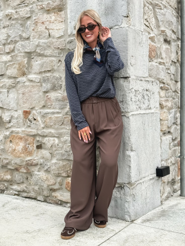 Pull ligné Maïwenn - Bleu marine