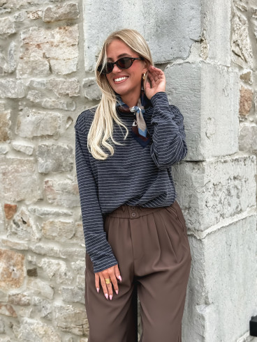 Pull ligné Maïwenn - Bleu marine