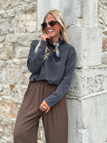 Pull ligné Maïwenn - Bleu marine