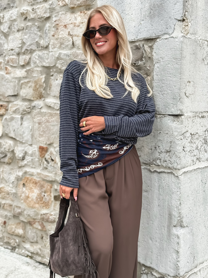 Pull ligné Maïwenn - Bleu marine Pull ligné Maïwenn - Bleu marine