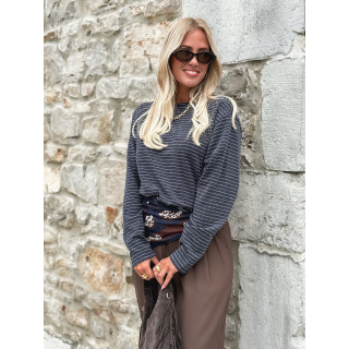 Pull ligné Maïwenn - Bleu marine