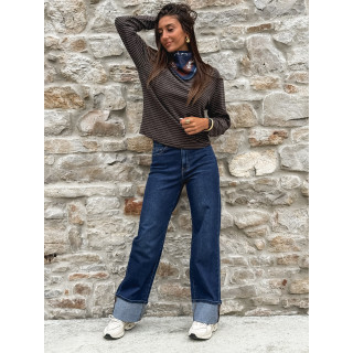 Pull ligné Maïwenn - Chocolat