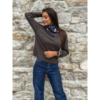 Pull ligné Maïwenn - Chocolat
