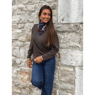 Pull ligné Maïwenn - Chocolat
