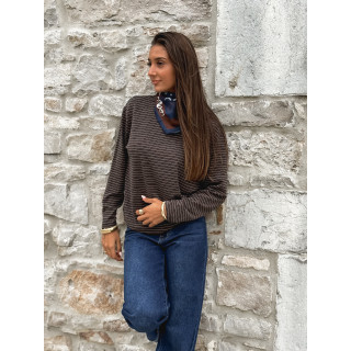 Pull ligné Maïwenn - Chocolat