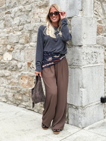 Pantalon fluide Emy - Chocolat