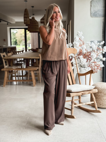 Pantalon fluide Emy - Chocolat