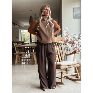 Pantalon fluide Emy - Chocolat