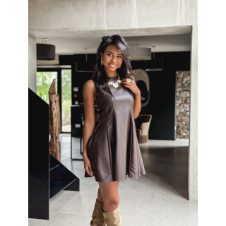 Robe courte Sakina - Chocolat