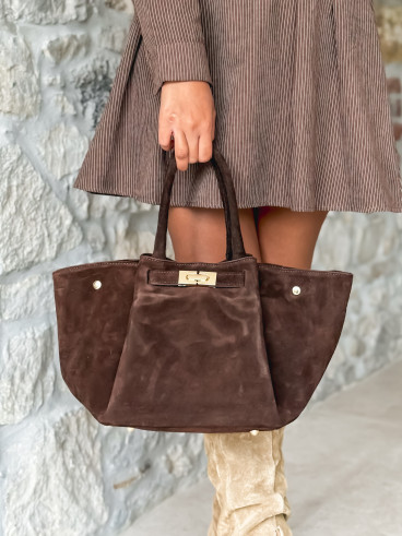 Sac en daim Irna - Chocolat