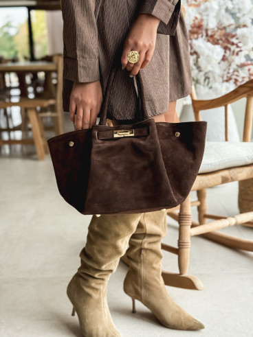 Sac en daim Irna - Chocolat