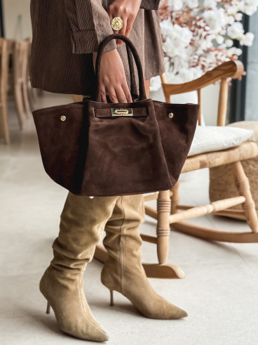 Sac en daim Irna - Chocolat