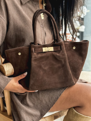 Sac en daim Irna - Chocolat