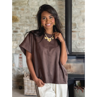 Blouse en daim Firenza - Chocolat