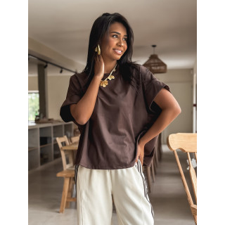 Blouse en daim Firenza - Chocolat