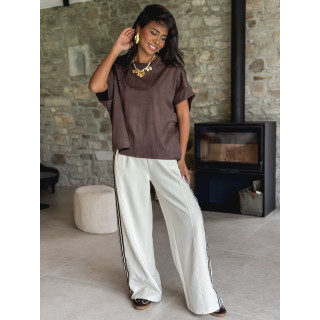 Pantalon Zaylee - Ecru/Chocolat